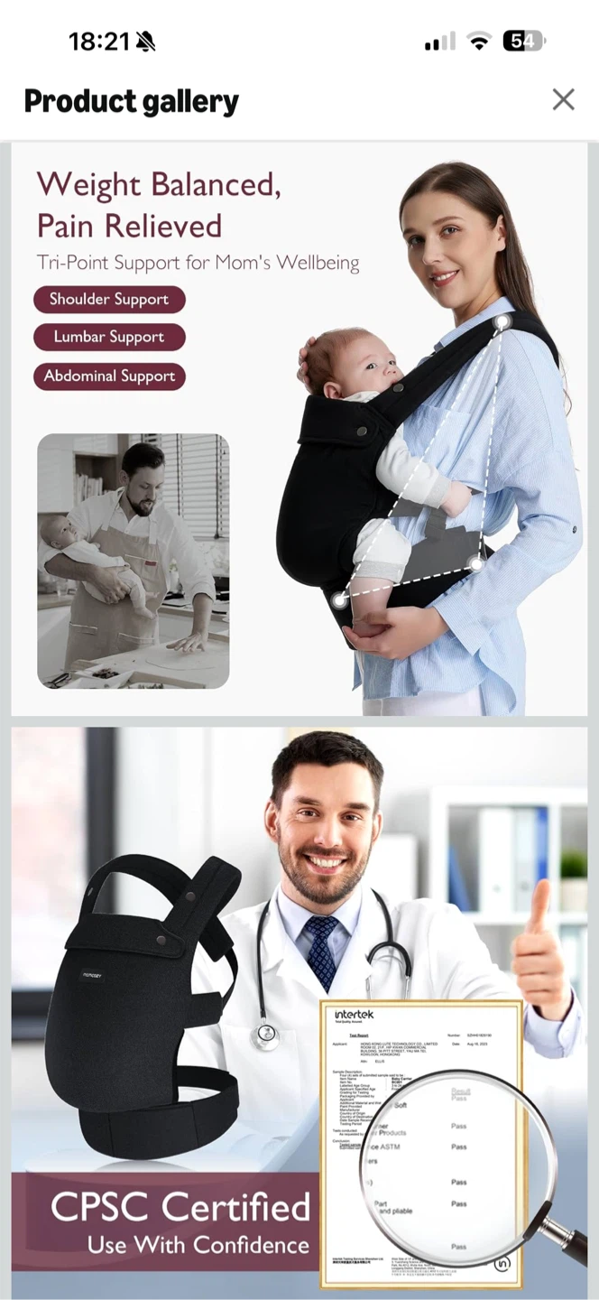 Momcozy Baby Carrier Black - photo 2