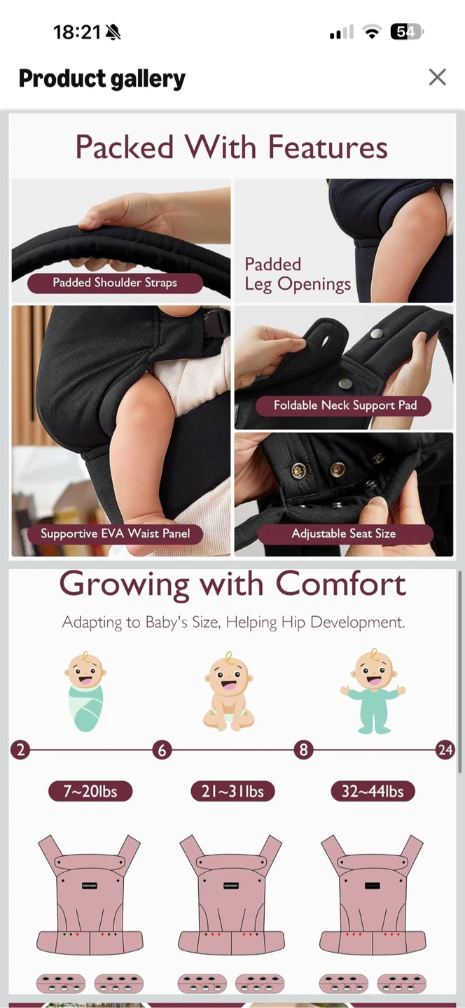 Momcozy Baby Carrier Black - photo 3
