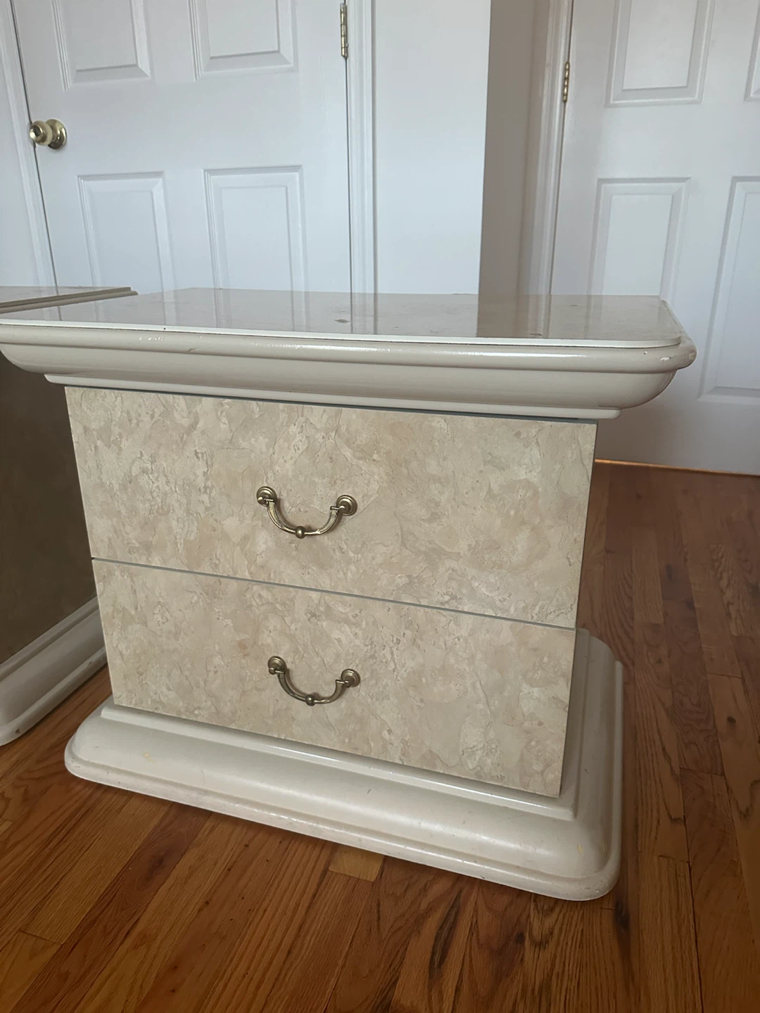 Pair of 2-Drawer Nightstands with Brass Handles - photo 3