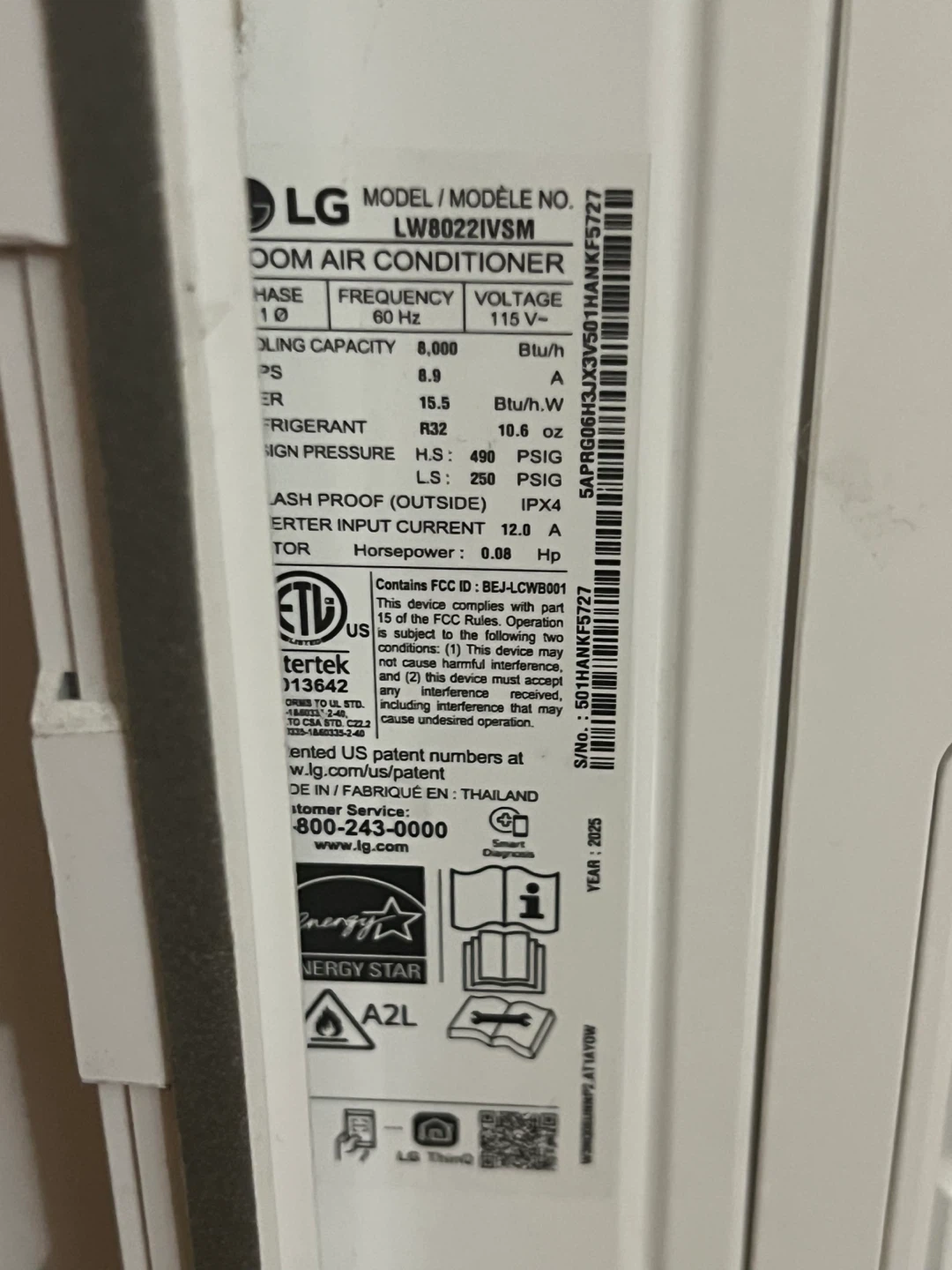 LG 8,000 BTU DUAL Inverter Window Air Conditioner