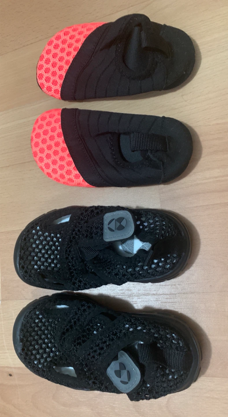 Two pairs of kids water shoes