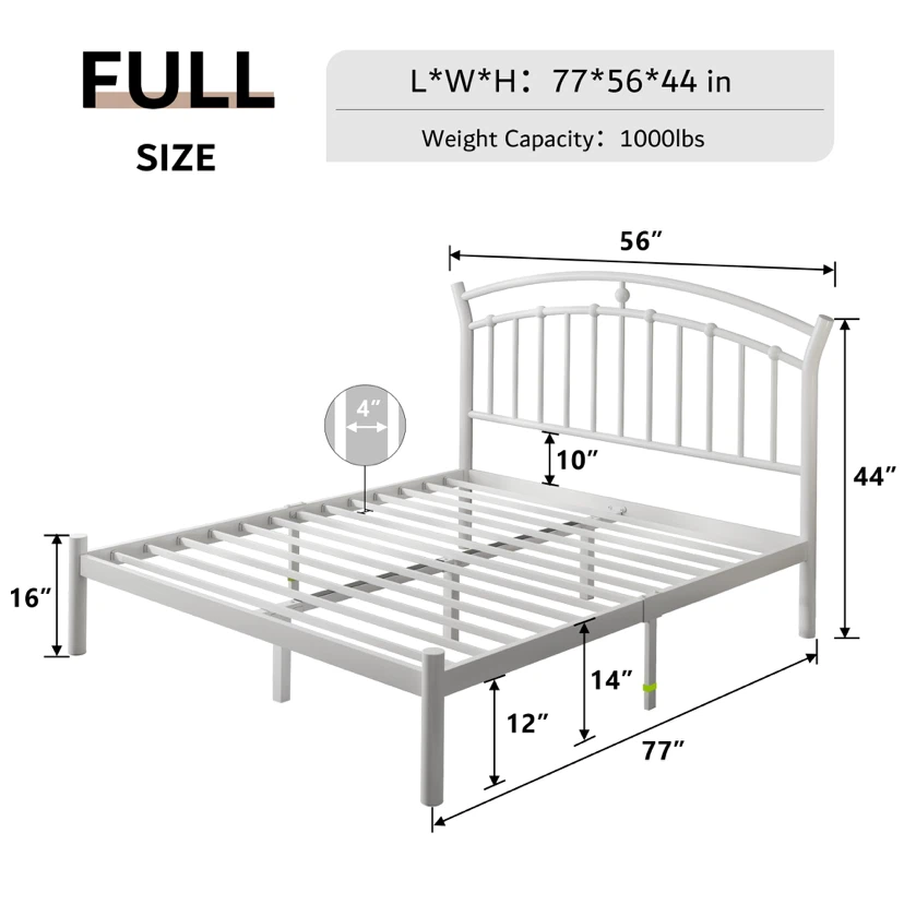 iPormis Full Size Metal Platform Bed Frame - photo 2
