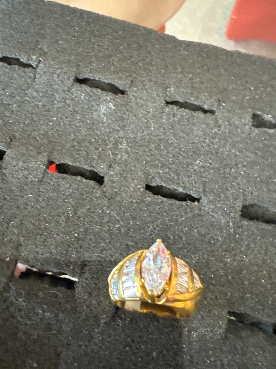Gold Tone Marquise Cut Ring - photo 2