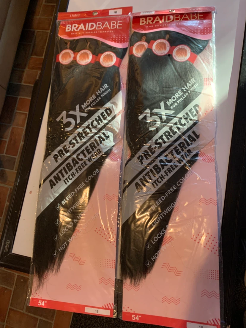 2 Packs BraidBabe Pre-Stretched Hair 1B