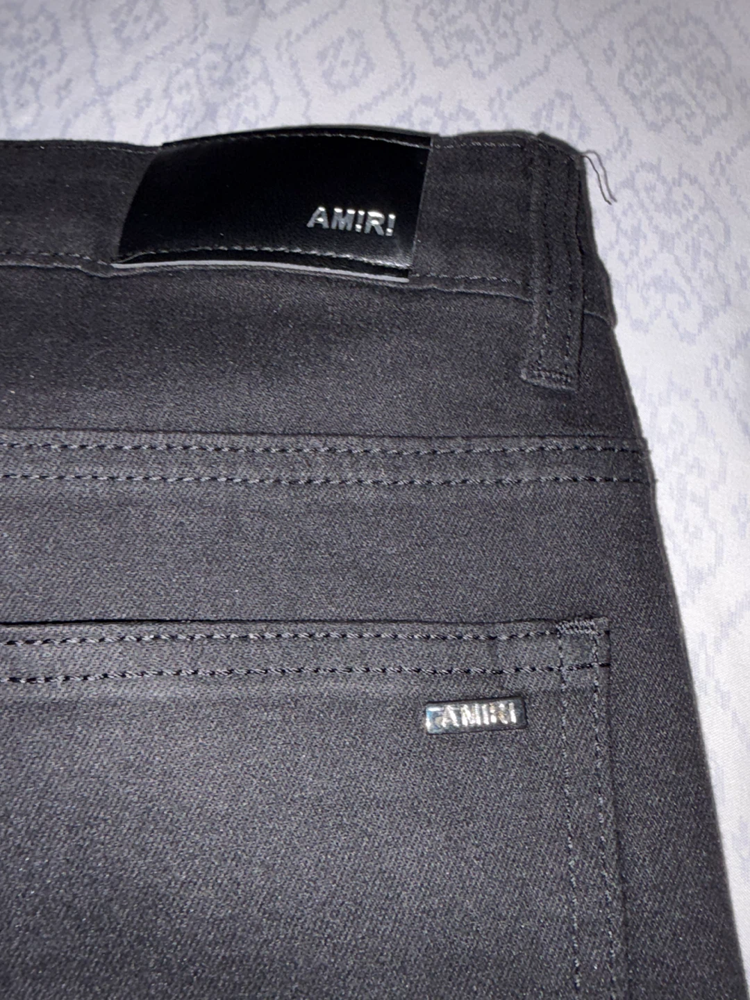 Amiri Black Tiger Varsity Jeans - photo 4