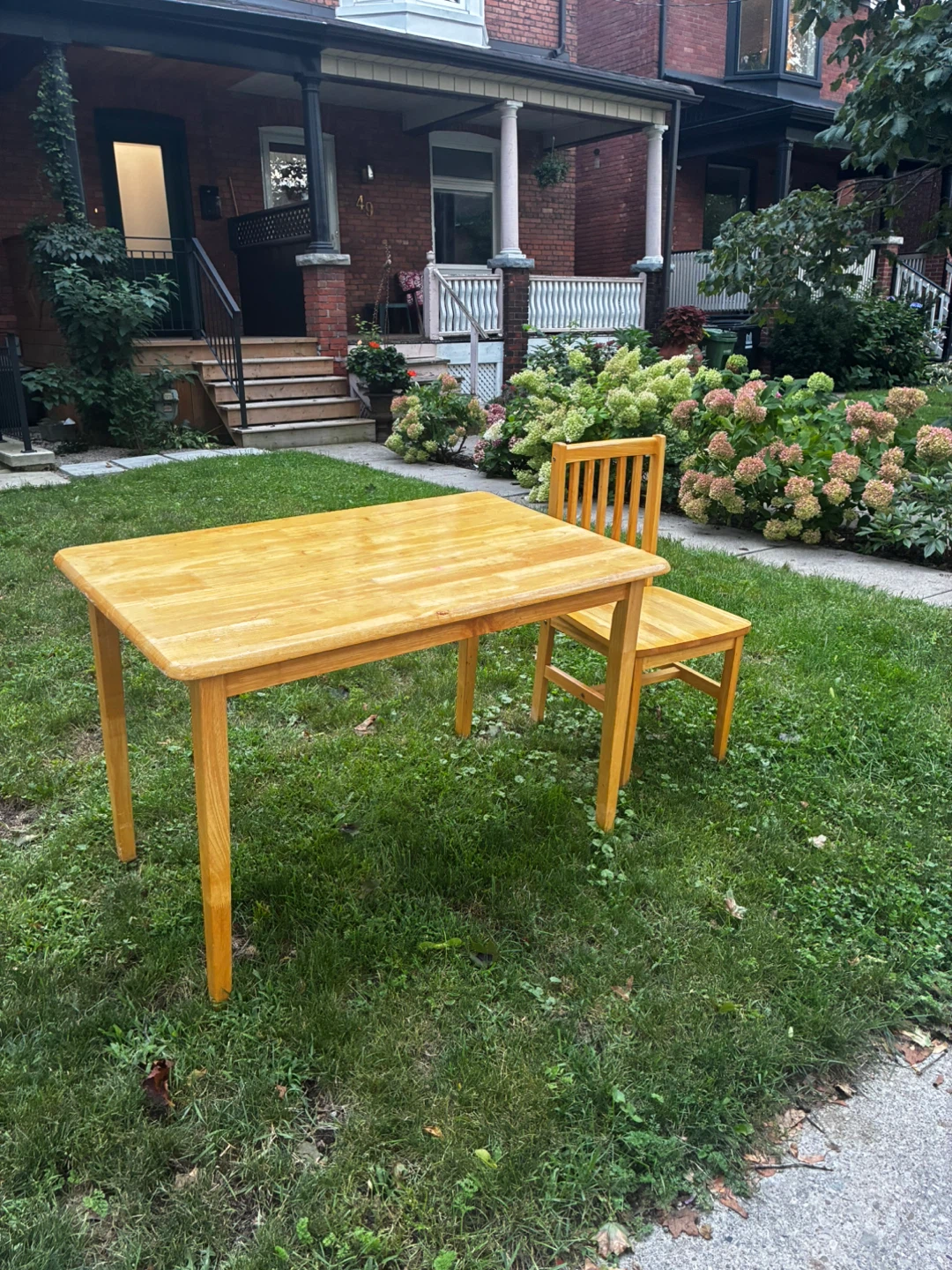 Wooden table and chair set