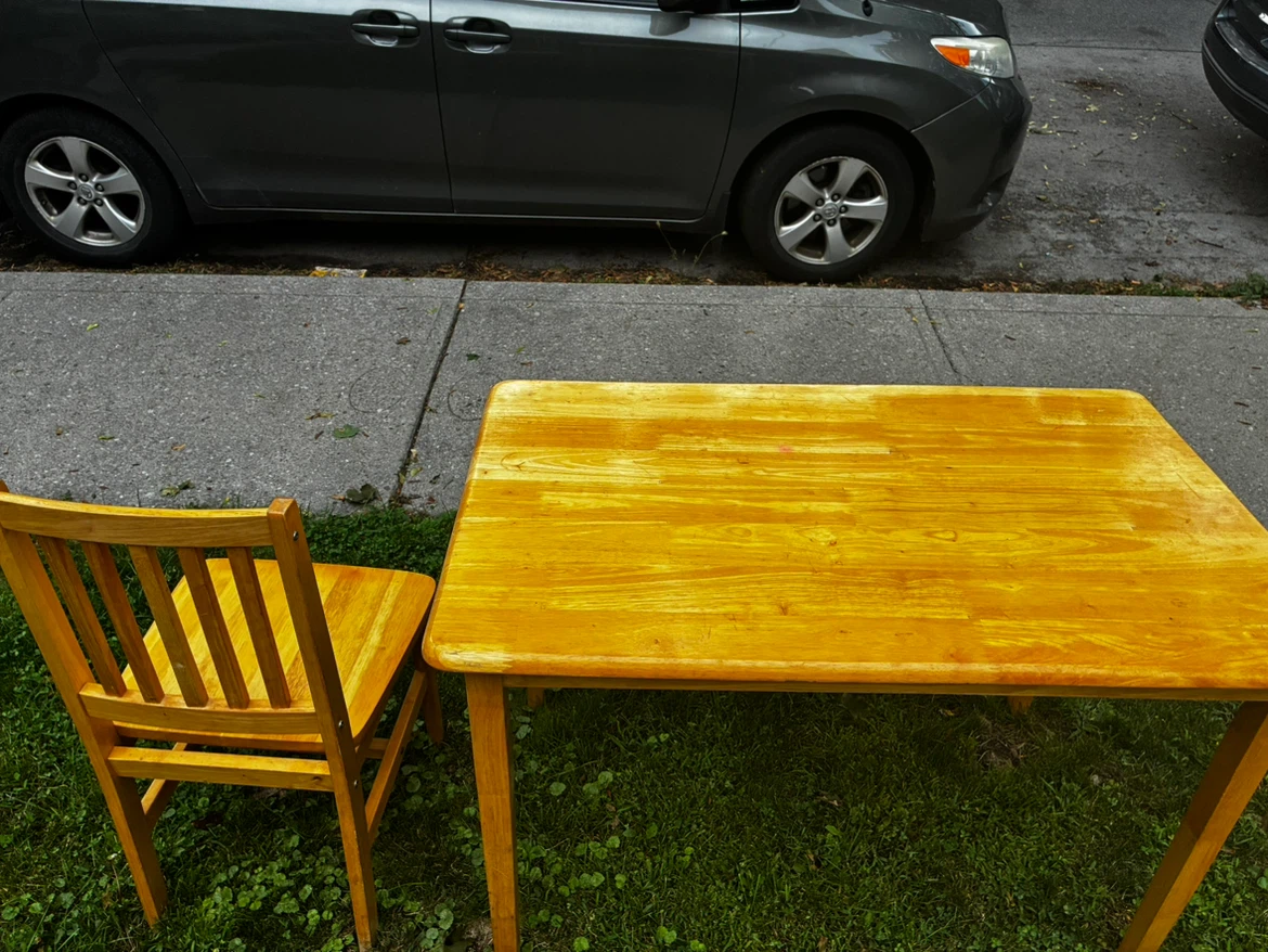 Wooden table and chair set - photo 2