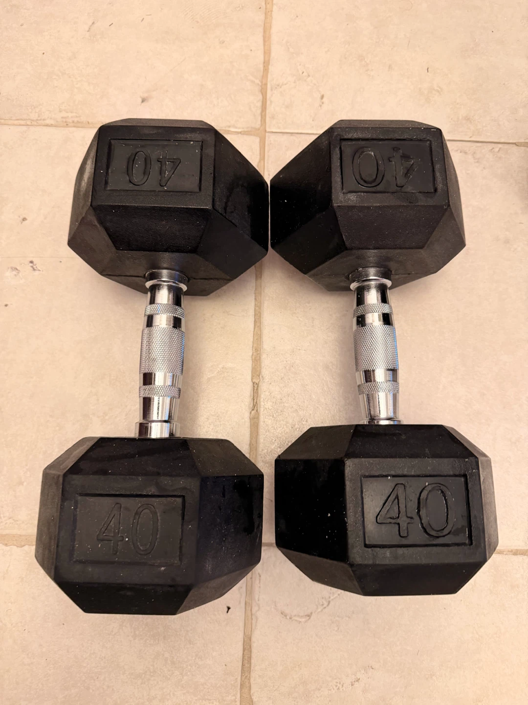 Set of Two 40lb Hex Dumbbells