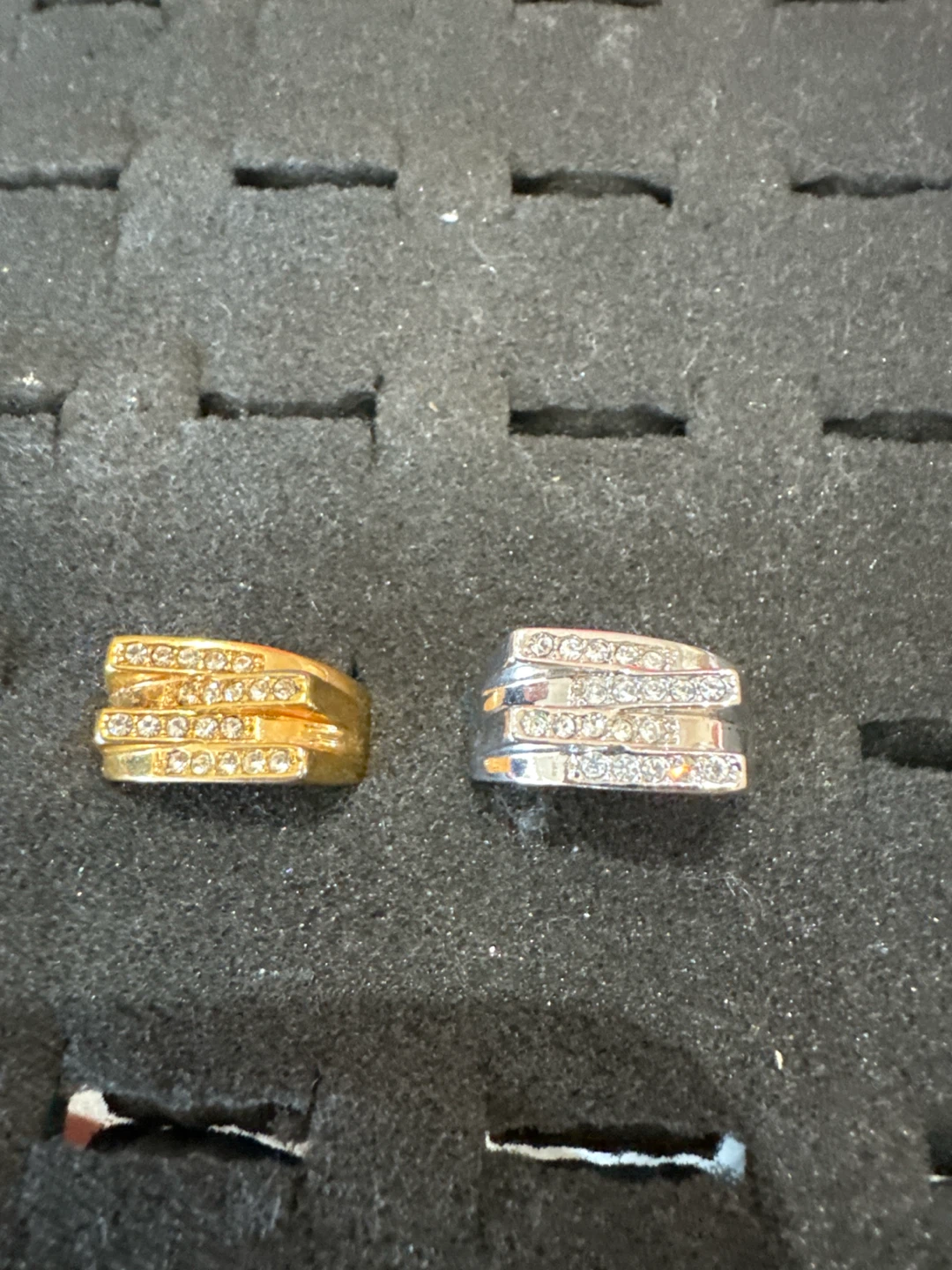 Two Rhinestone Fashion Rings