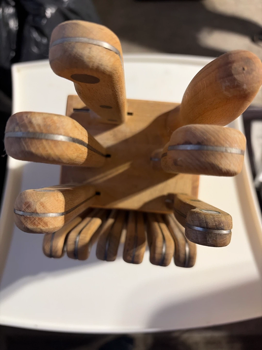 Wooden Handle Knife Set with Storage Block - photo 2