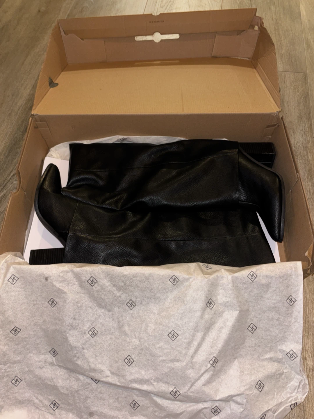 Black Leather Knee-High Boots - photo 4