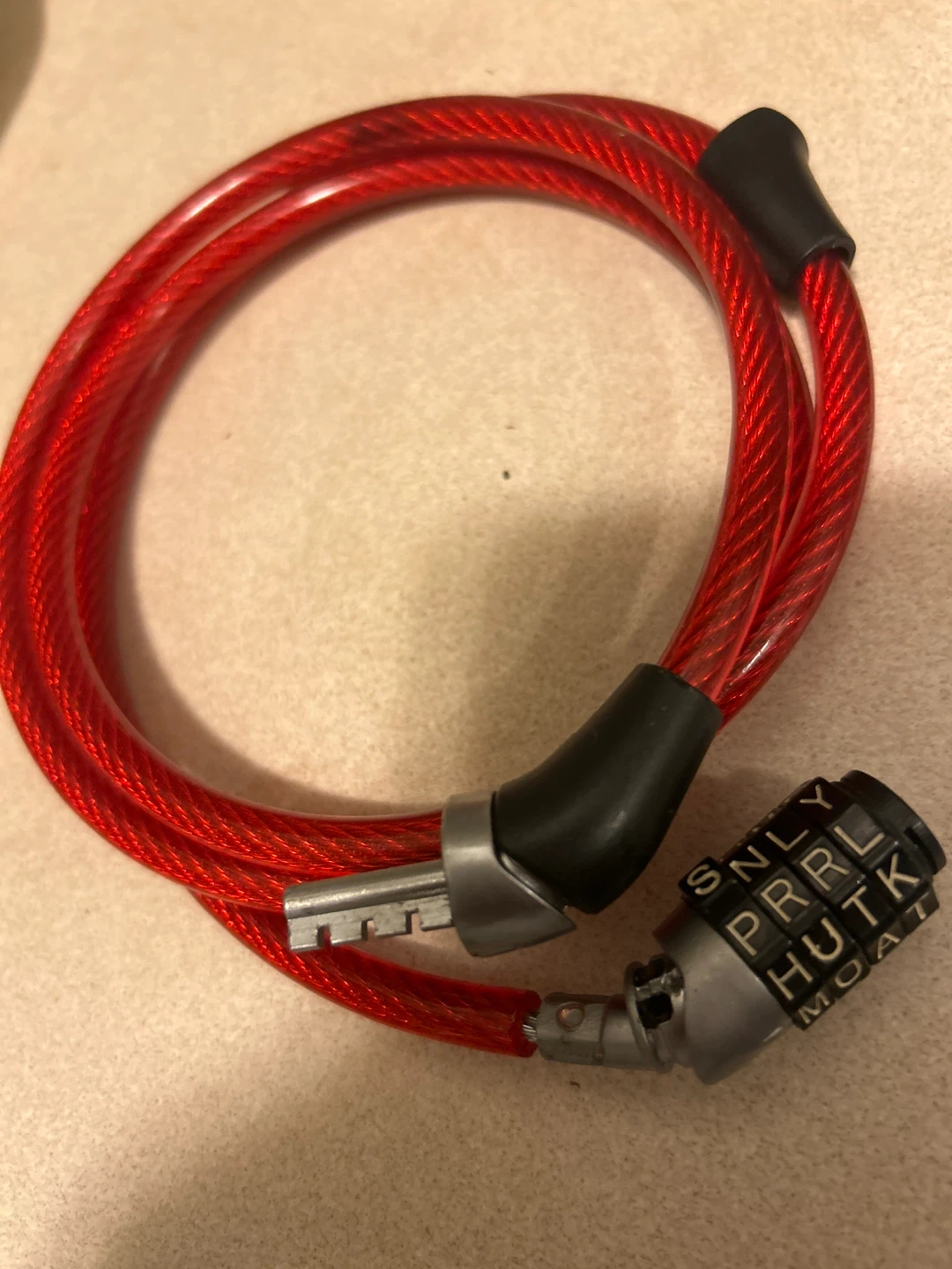 LioraLock Red Cable Combination Bike Lock