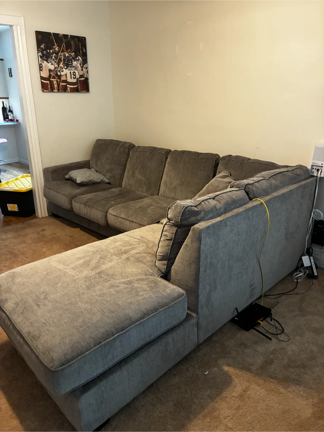 Gray L-Shaped Sectional Sofa