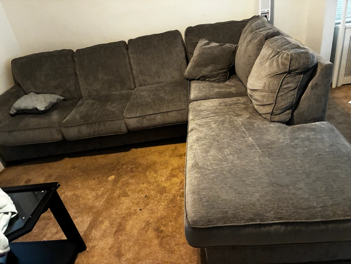 Gray L-Shaped Sectional Sofa - photo 2