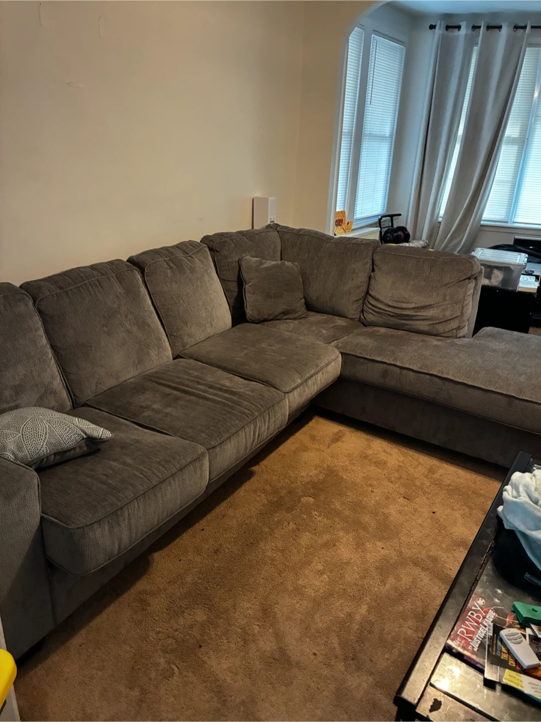 Gray L-Shaped Sectional Sofa - photo 5