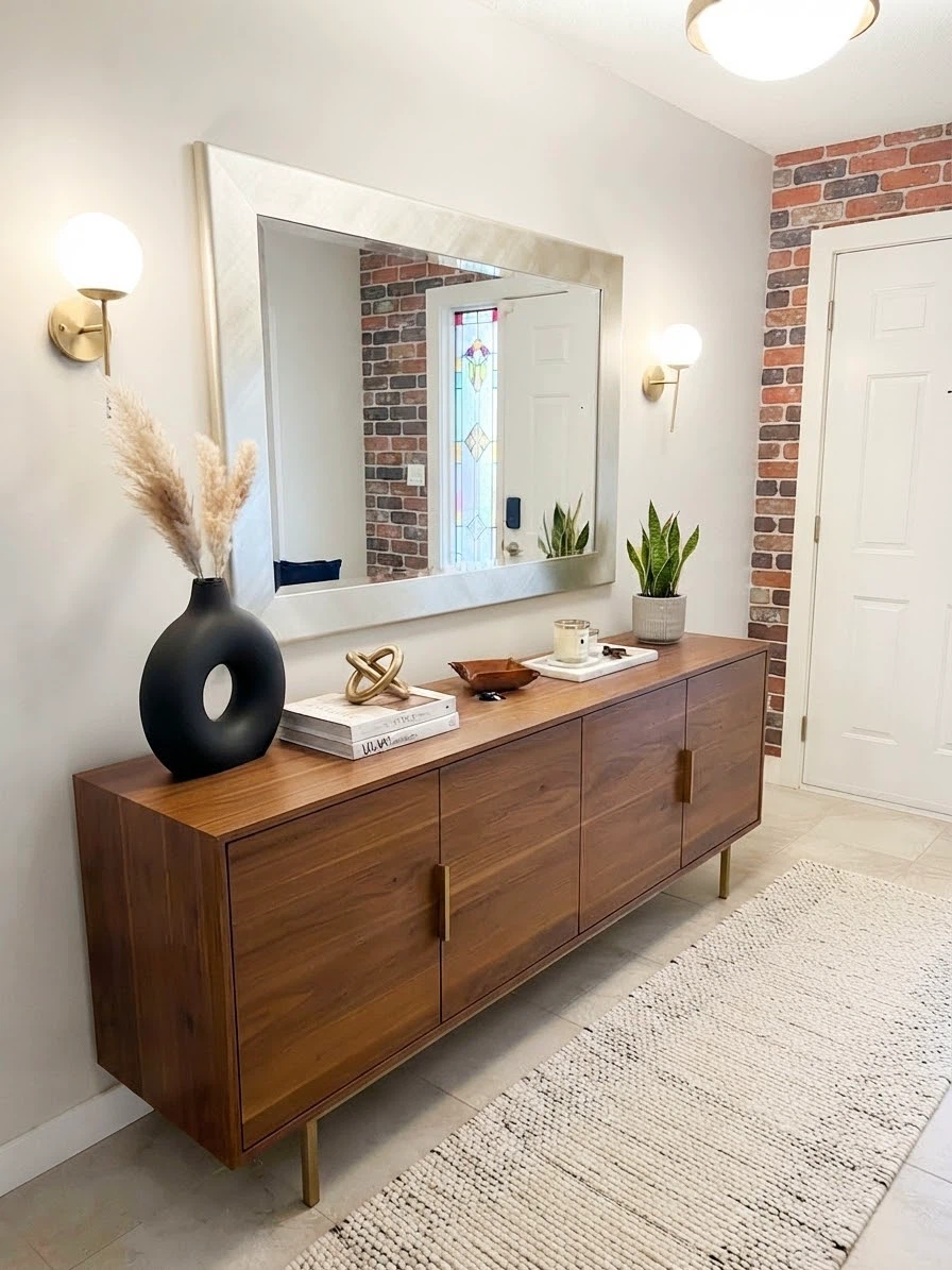 Massive Brushed Silver Statement Mirror (53” x 43”)