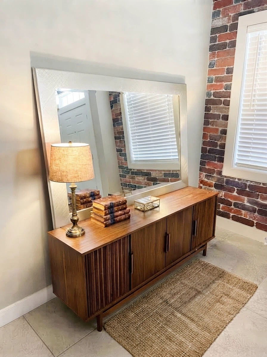 Massive Brushed Silver Statement Mirror (53” x 43”) - photo 2