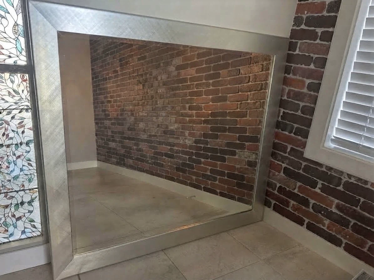 Massive Brushed Silver Statement Mirror (53” x 43”) - photo 3