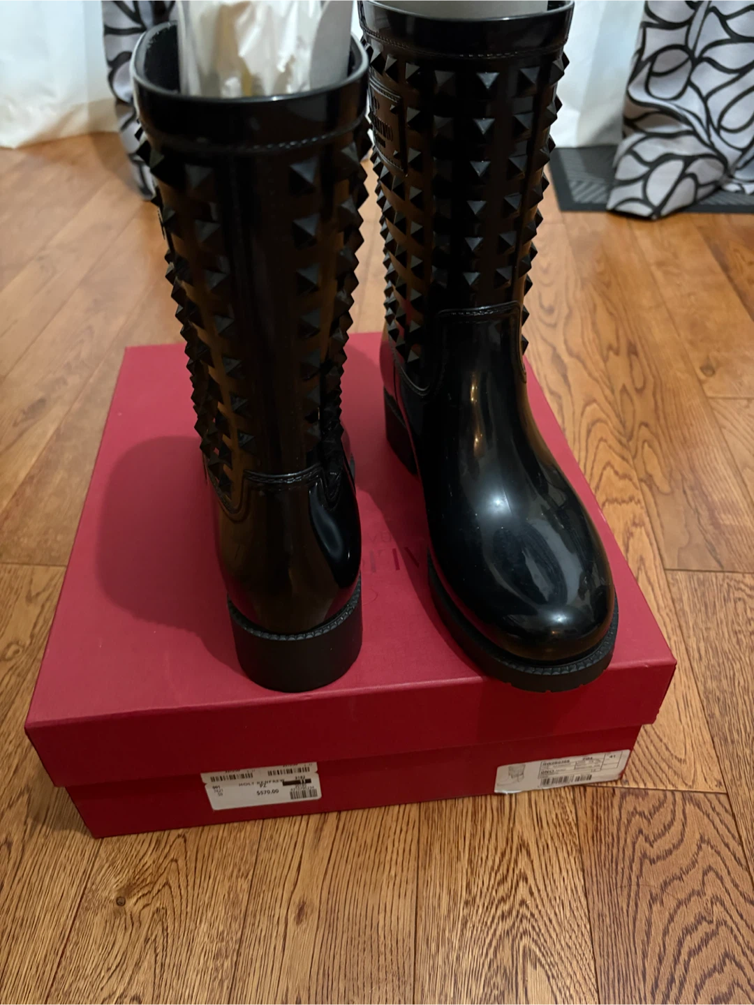 Valentino Garavani Black Studded Rainboots - photo 5