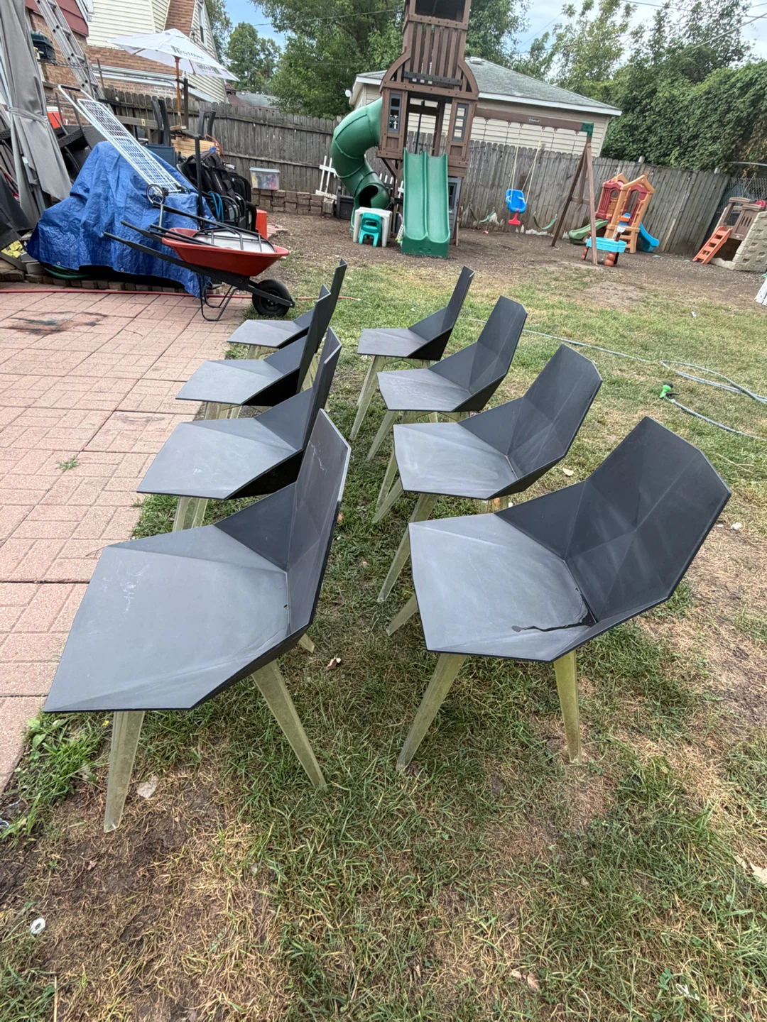 Set of 8 Geometric Dining Chairs - photo 2