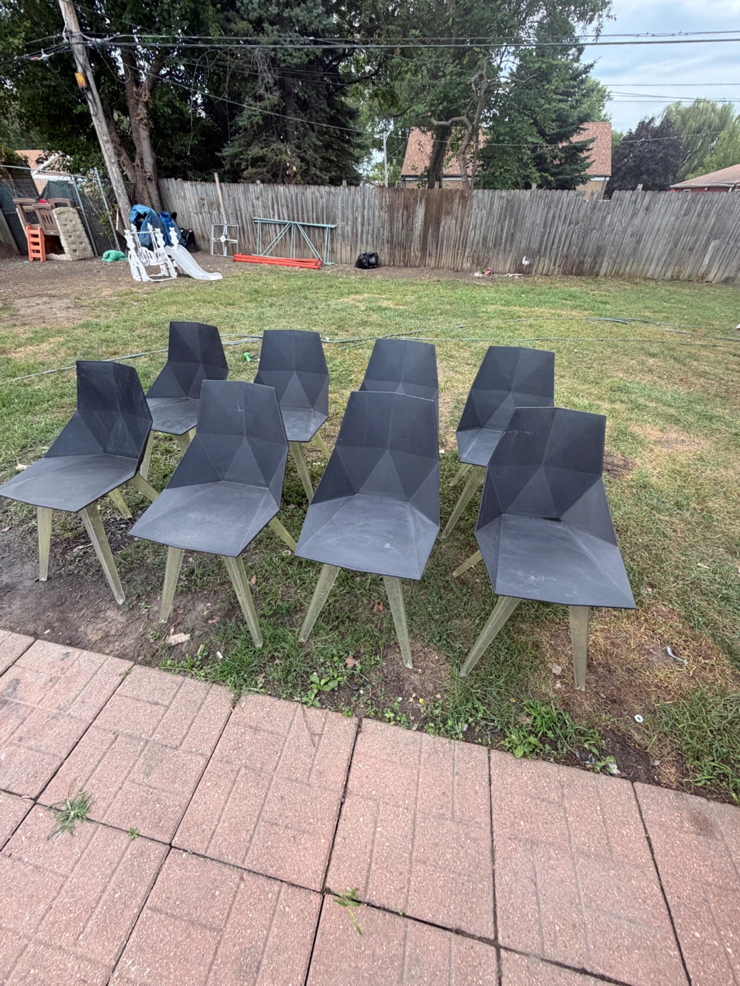Set of 8 Geometric Dining Chairs - photo 3