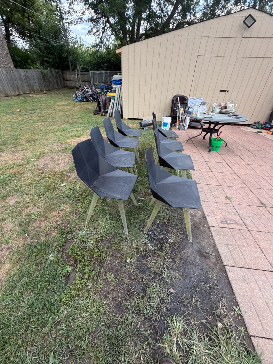 Set of 8 Geometric Dining Chairs - photo 4