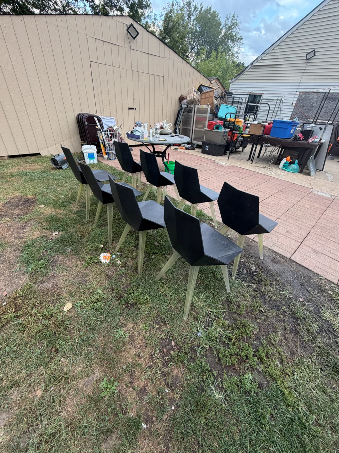 Set of 8 Geometric Dining Chairs - photo 5