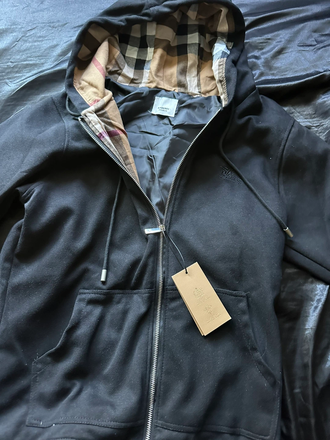 Burberry Black Zip-Up Hoodie