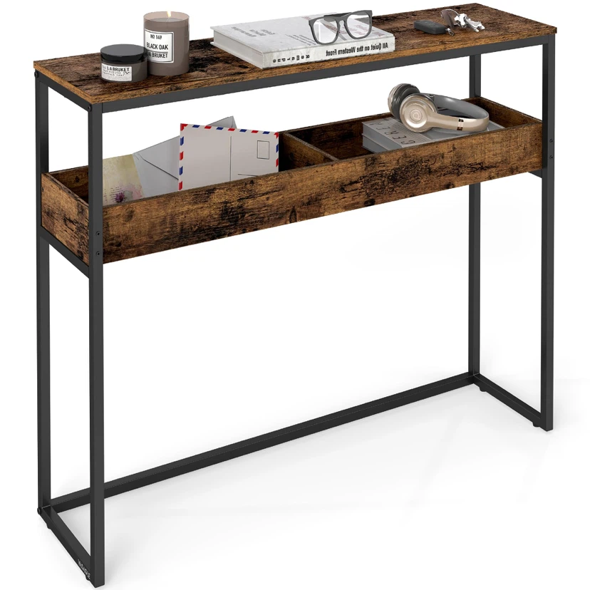 2-Tier Entryway Table, Narrow Console Table