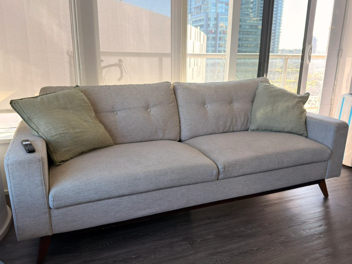 Light Grey 3-Seater Sofa - photo 2
