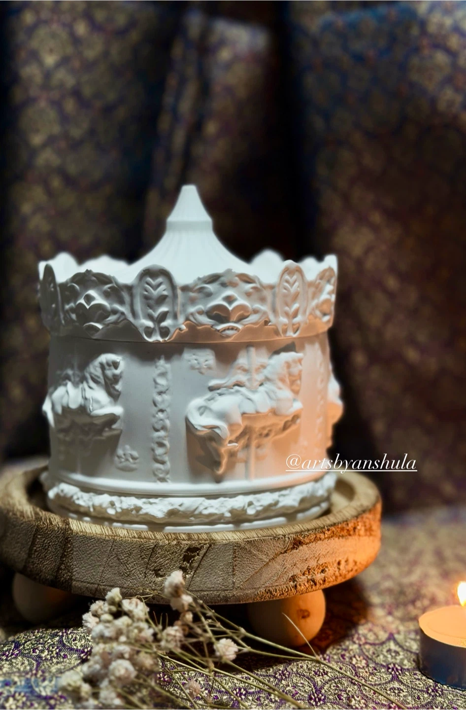 One time PRICE DROP- White Carousel Storage Box