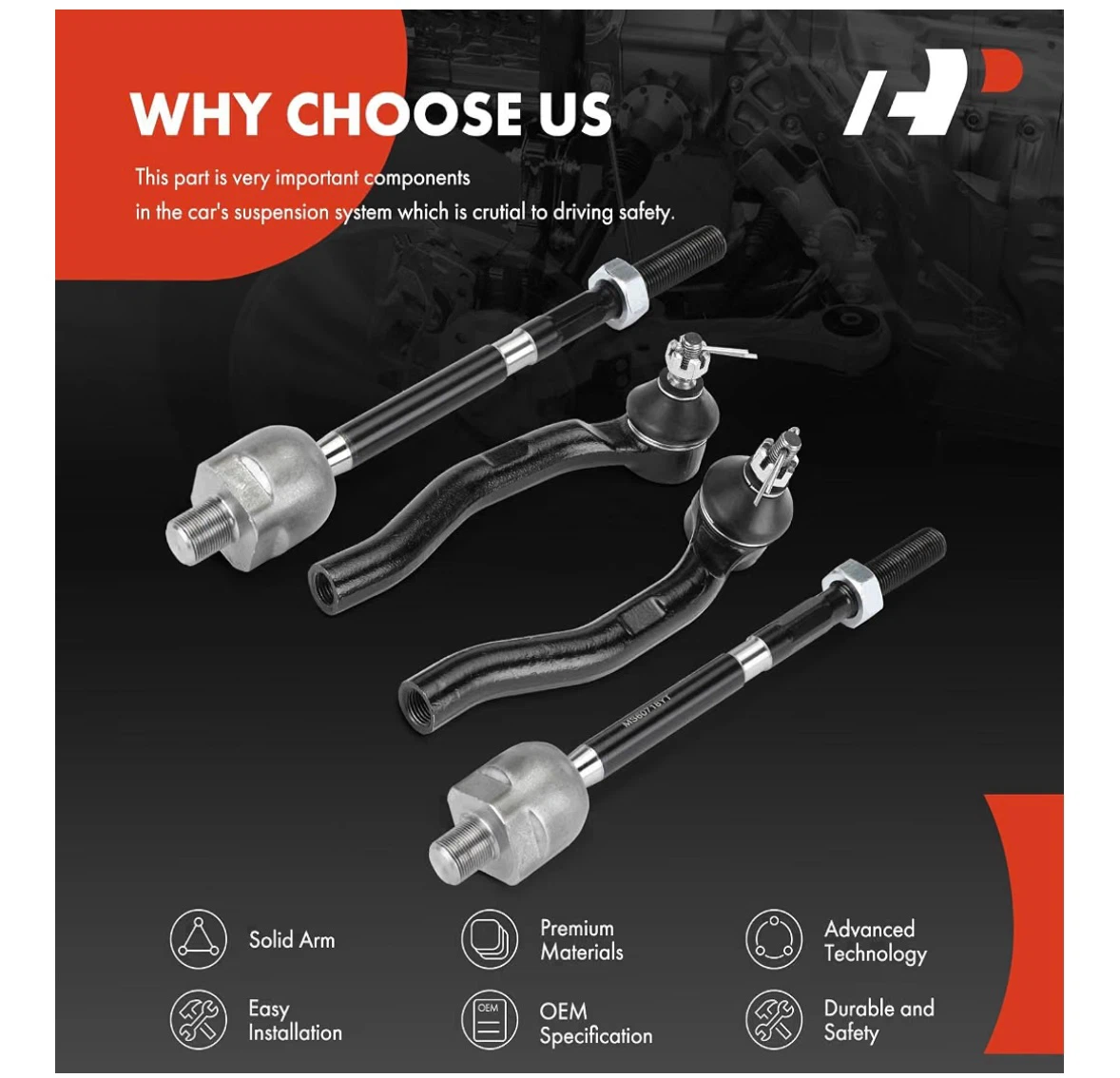 A-Premium Front Tie Rod End Kit for Honda Fit - photo 5