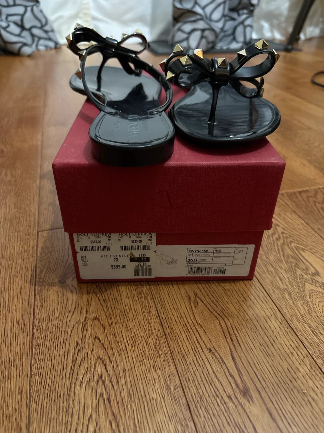 Valentino Garavani Rockstud PVC Thong Sandals Size 41