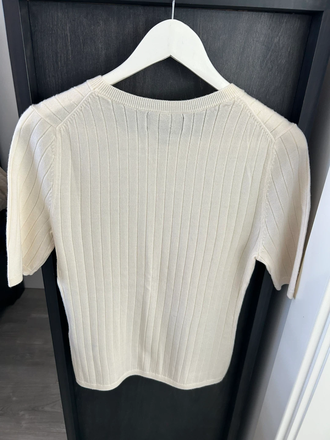 Banana Republic Cream Ribbed Short Sleeve Sweater - photo 5
