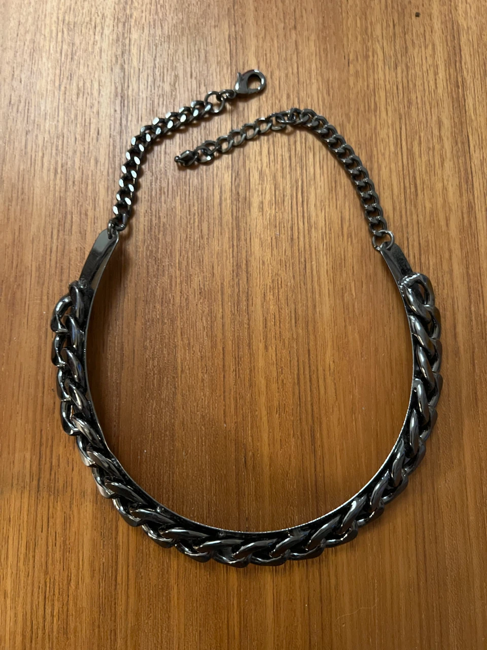 Gunmetal Tone Chain Necklace
