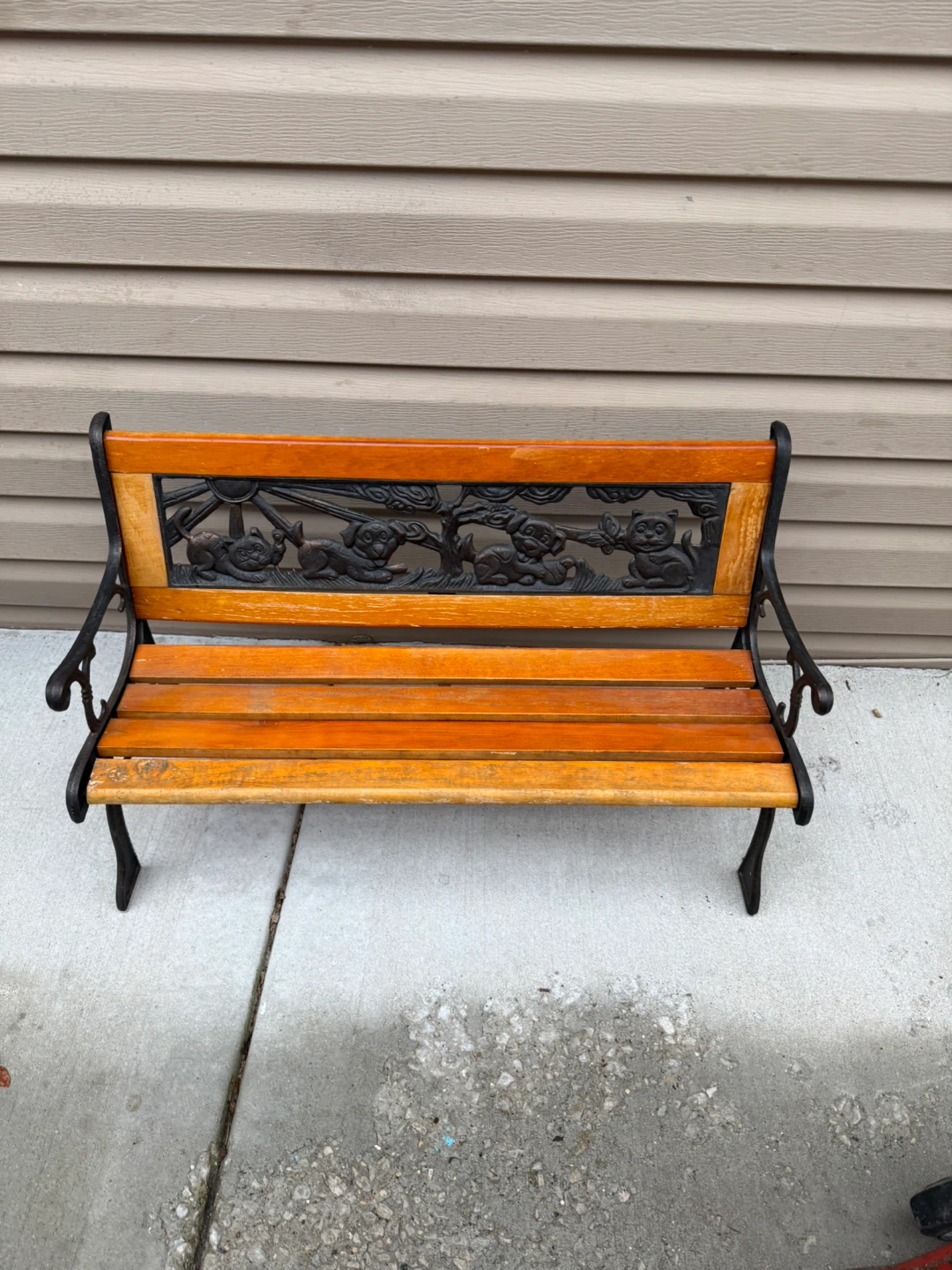 Cast Iron and Wood Outdoor Bench - photo 2