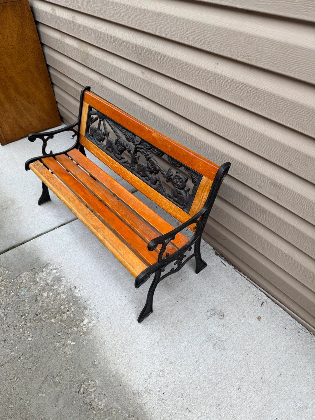 Cast Iron and Wood Outdoor Bench - photo 3