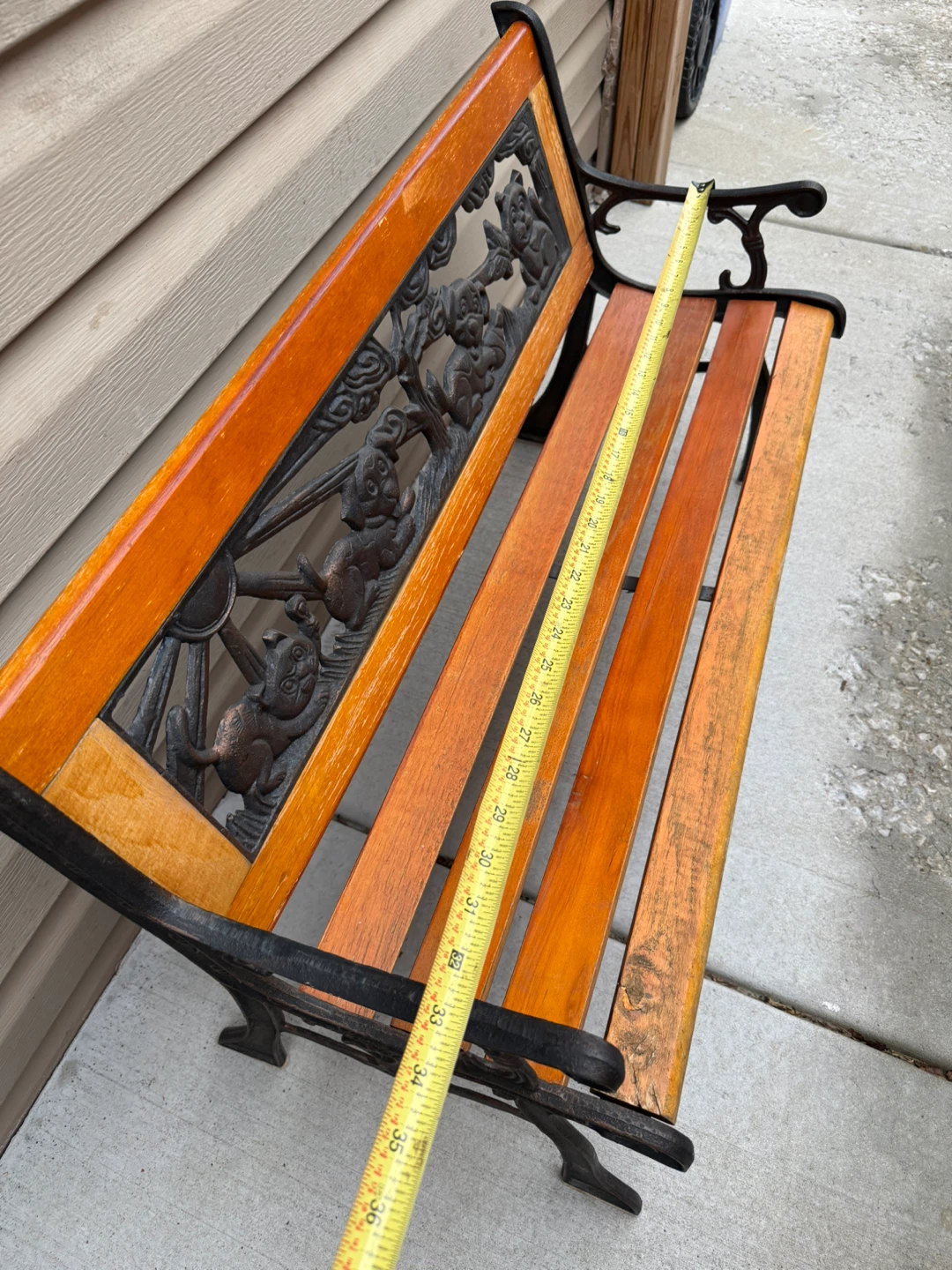Cast Iron and Wood Outdoor Bench - photo 4
