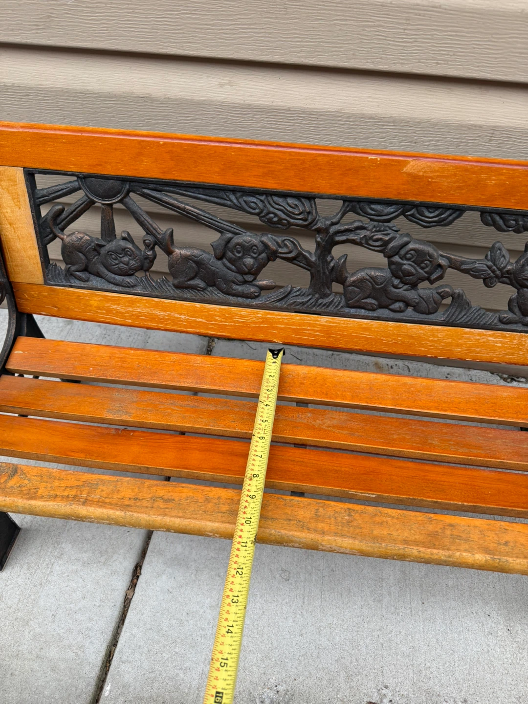 Cast Iron and Wood Outdoor Bench - photo 5
