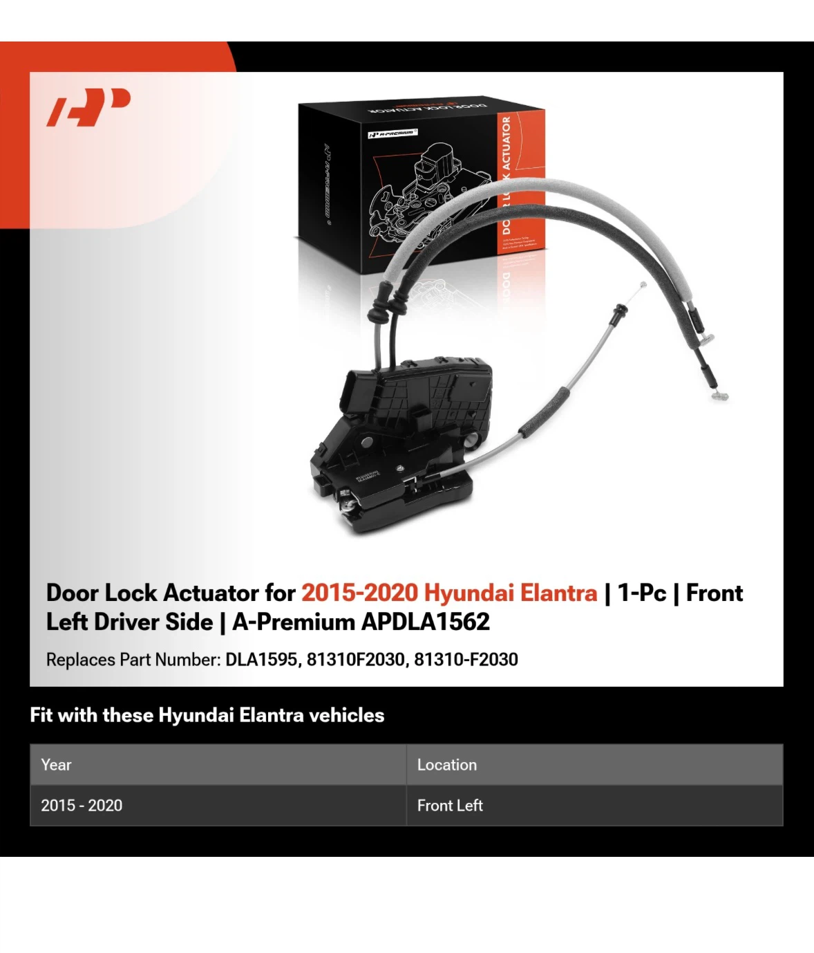 A-Premium Front Left Door Lock Actuator for Hyundai Elantra - photo 4