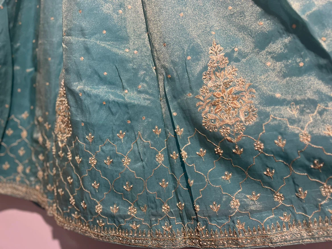 ELEGANT TISSUE CHANDERI SILK LEHENGA SET (PLUS SIZE / 2XL) - photo 5