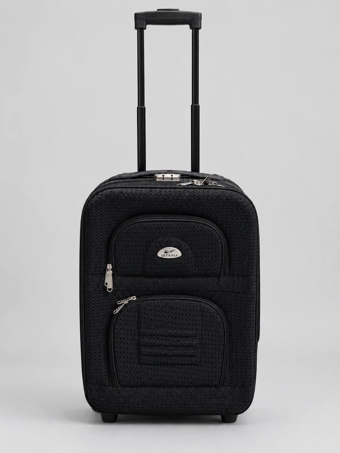 Let’s Fly Small Carry-On Rolling Suitcase – Black – 2 Wheels