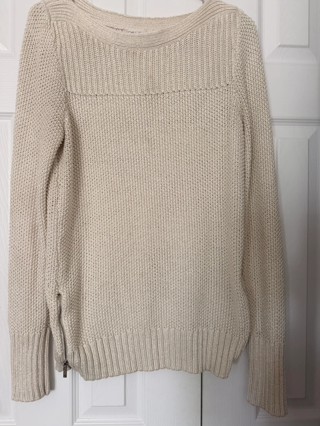 Large Calvin Klein Cream Knit Sweater