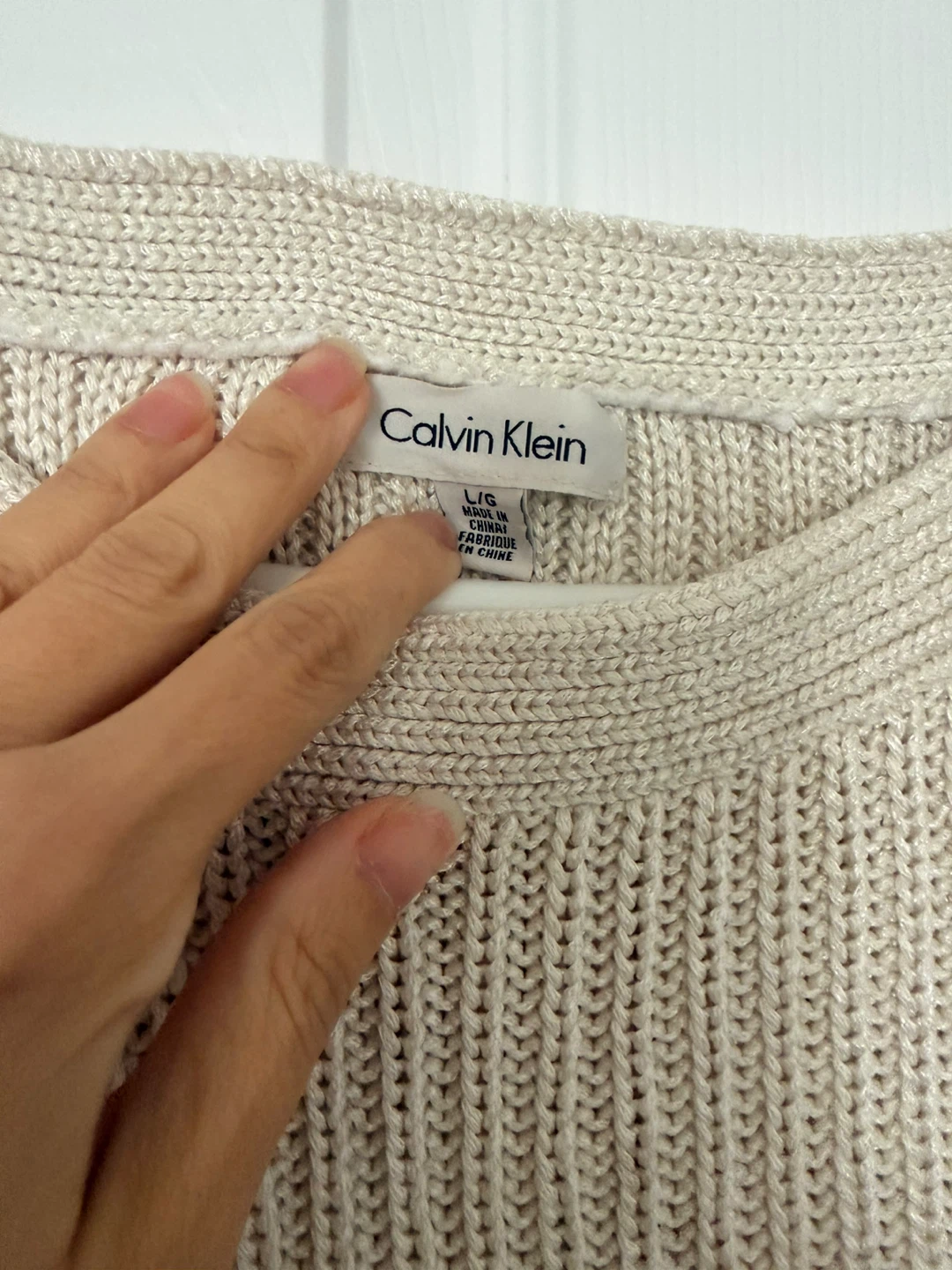 Large Calvin Klein Cream Knit Sweater - photo 2