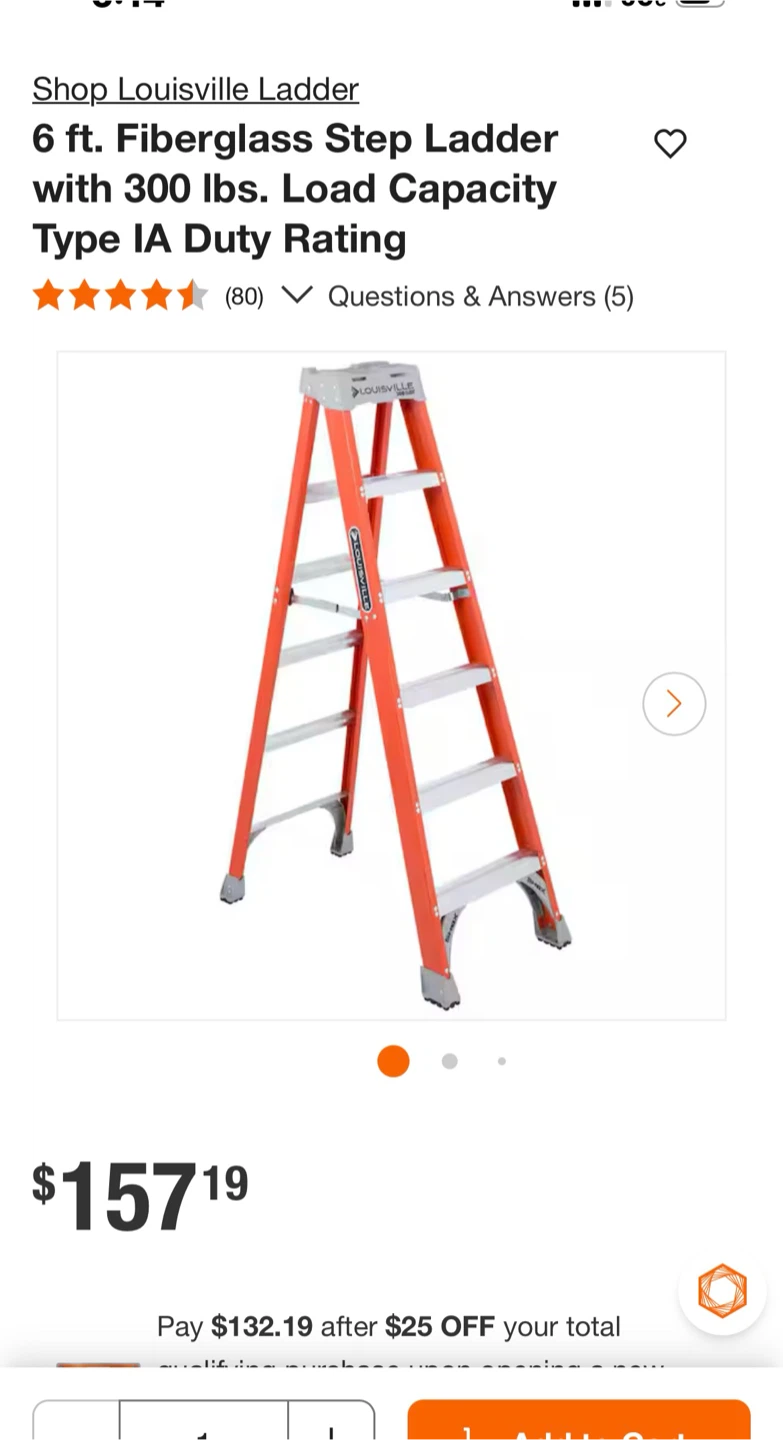 Louisville CrossStep 6 ft. Fiberglass Step Ladder