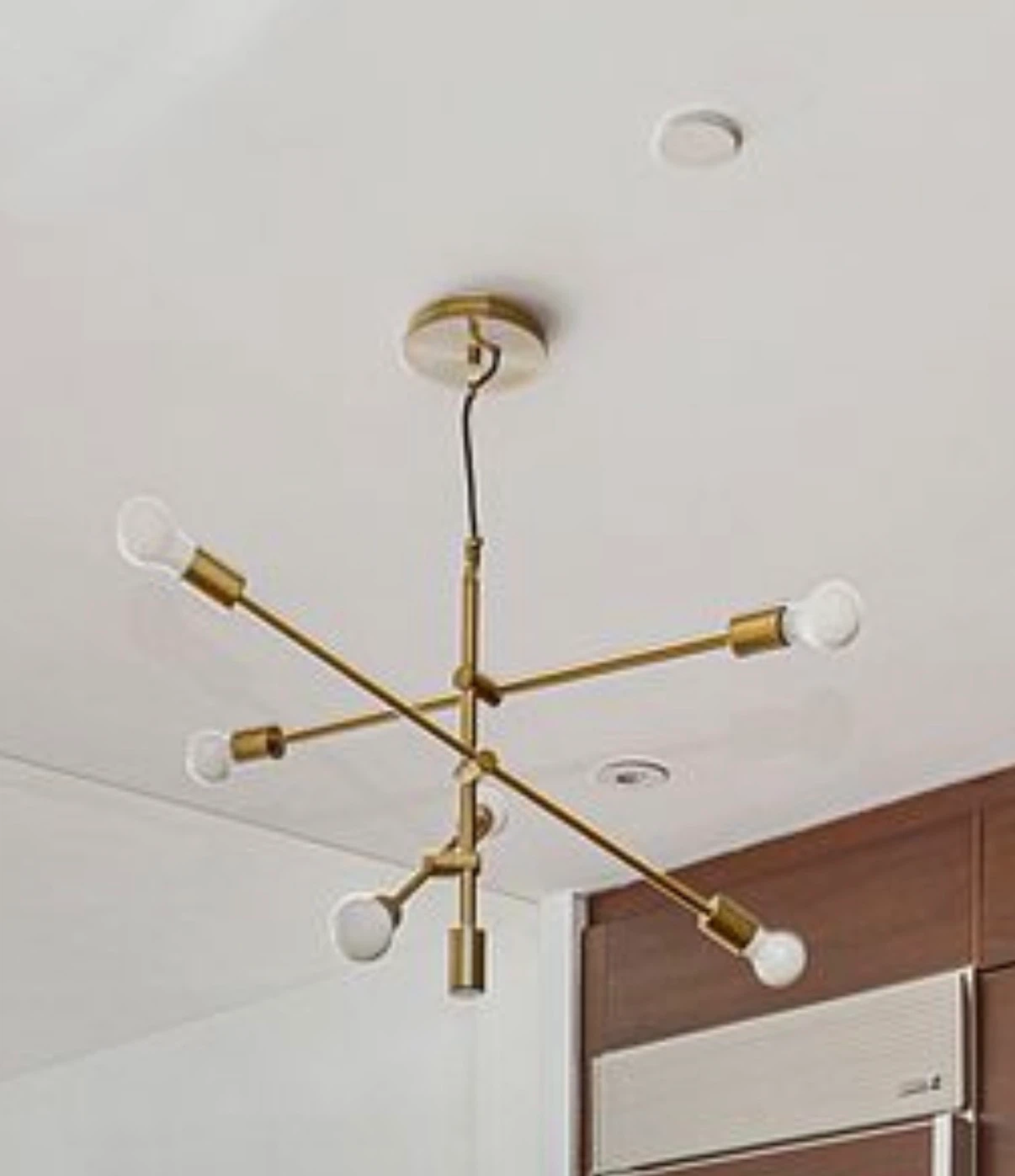 Modern Brass 6-Light Chandelier