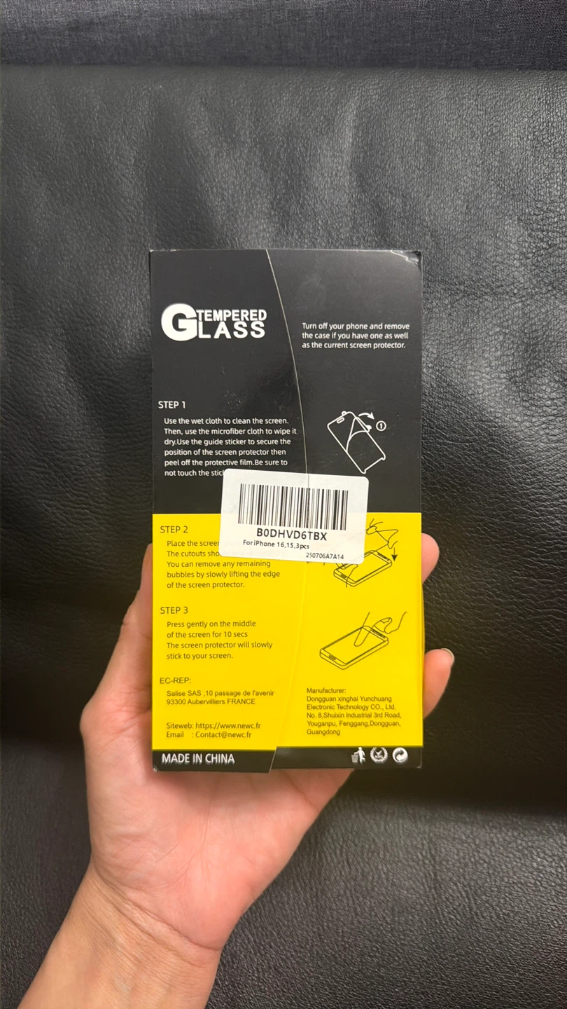 NEW'C Tempered Glass Screen Protector for iPhone 16/15