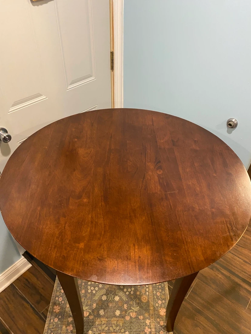 Round wooden side table - photo 2