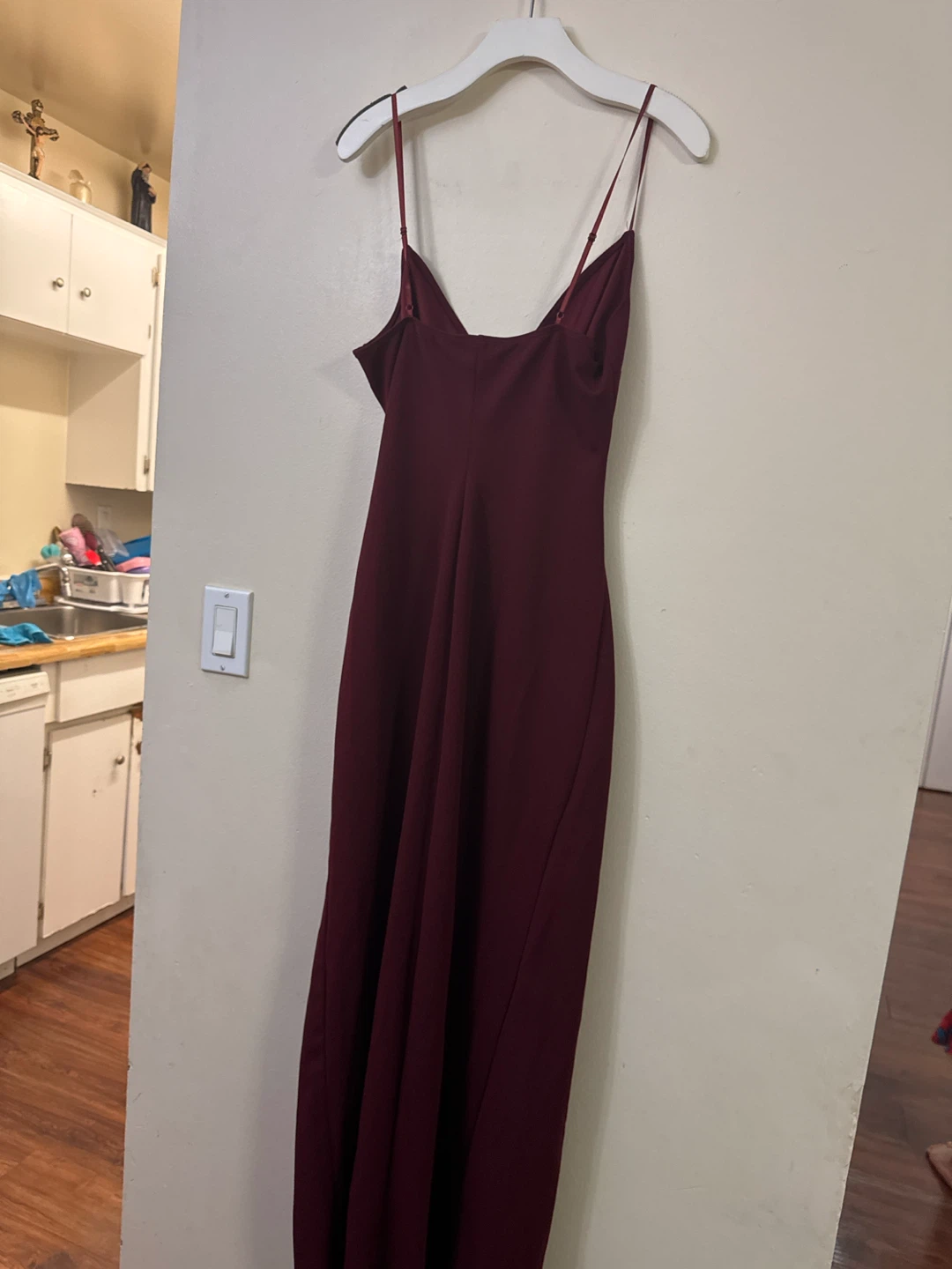 Burgundy Spaghetti Strap Maxi Dress