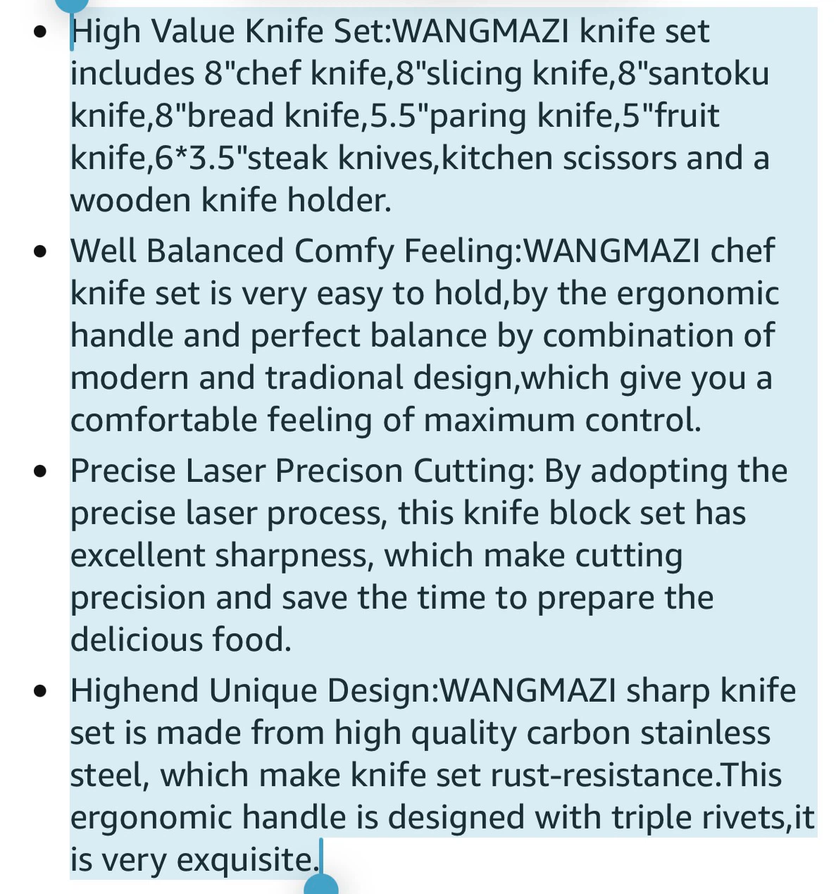 WANGMAZI 15-Piece Knife Block Set - photo 4